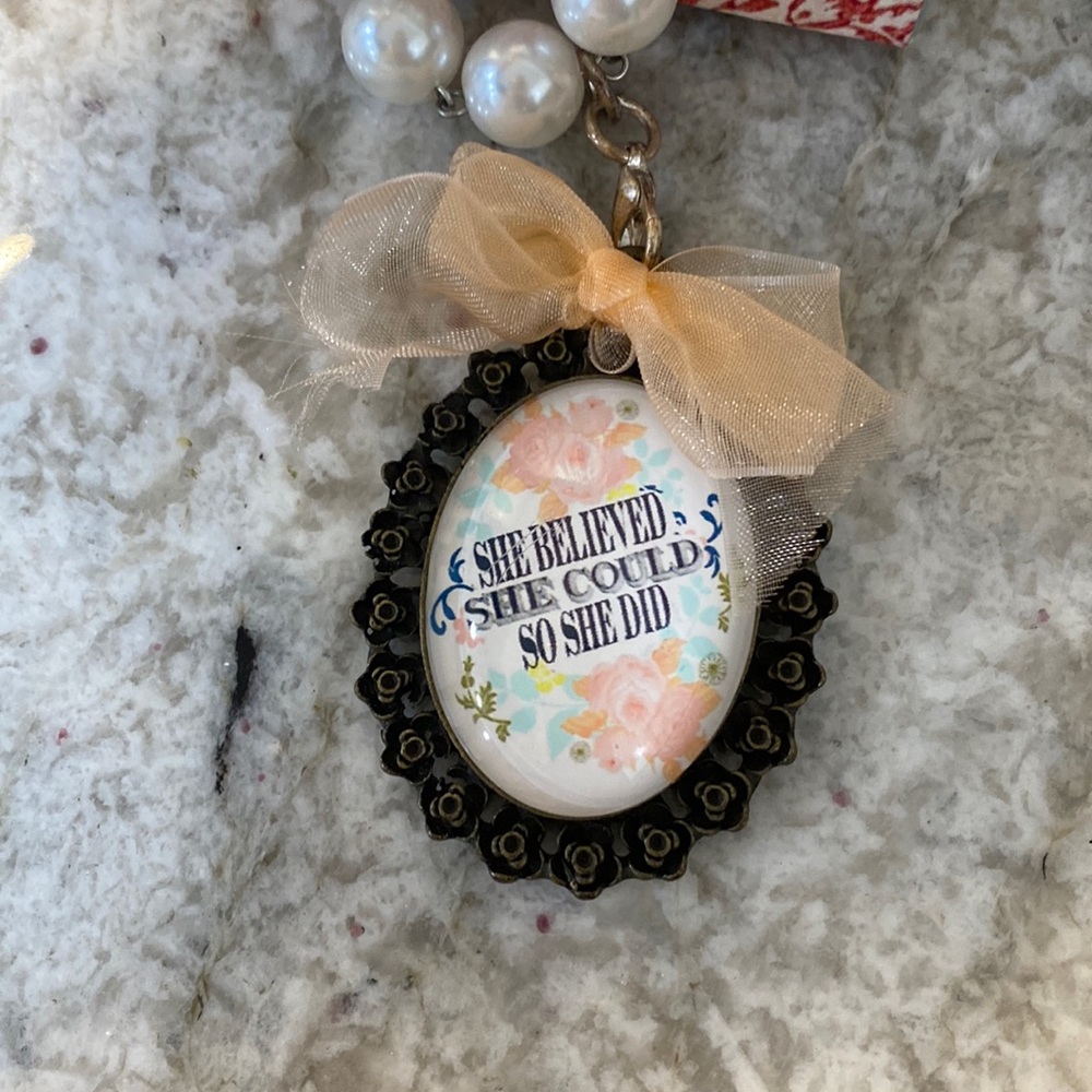 Plunder Inspirational Necklace with Black and Cream Accents